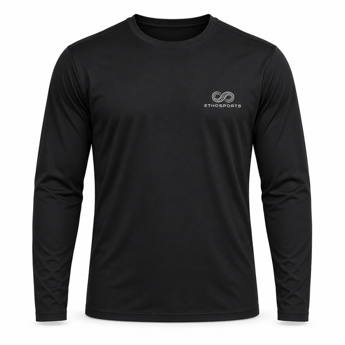 Schwarzes Longsleeve aus recyceltem Polyester